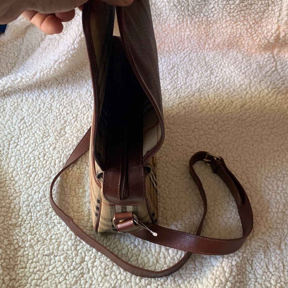 Burberry Tan and Brown Check Crossbody Bag - Well Loved - Picture 5 of 16